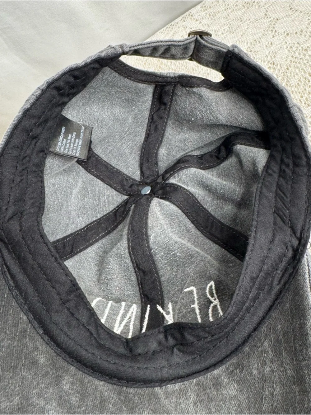 Rae Dunn “Be Kind” Gray Distressed Baseball Cap Adjustable Women’s Hat - Picture 12 of 12